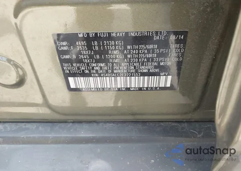 2015 Subaru Outback 2.5I Limited из США, поврежденный, VIN 4S4BSALC2F3221553